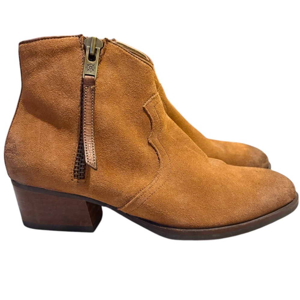 Anthropologie Bussola Alameda Annie Cognac Brown Western Inspired Short Boot 41